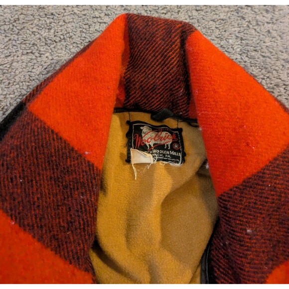 Vintage 1950's Woolrich Mackinaw Red Buffalo Plaid Wool Jacket Men's 42 - Picture 5 of 8